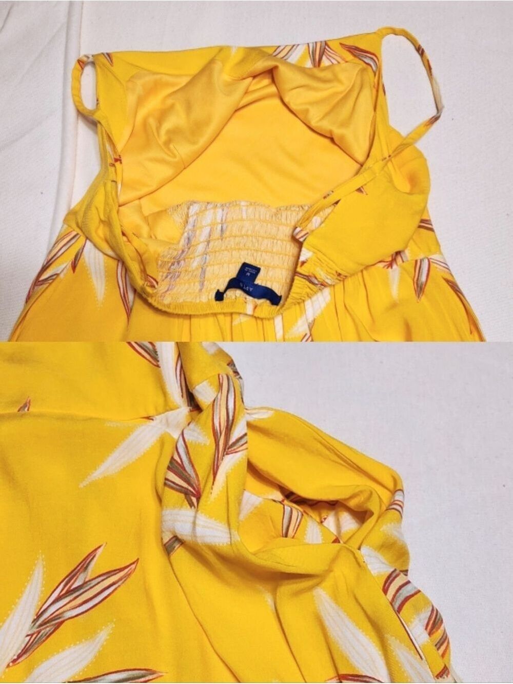 Apt 9 Yellow Floral Spaghetti Strap Fit And Flare Mini Dress Medium - Picture 7 of 9